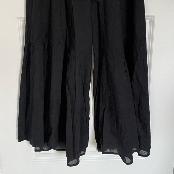 Gianni Bini Black Cotton Drawstring Tassel Pleated Wide Leg Pants 35175 - Picture 6 of 16